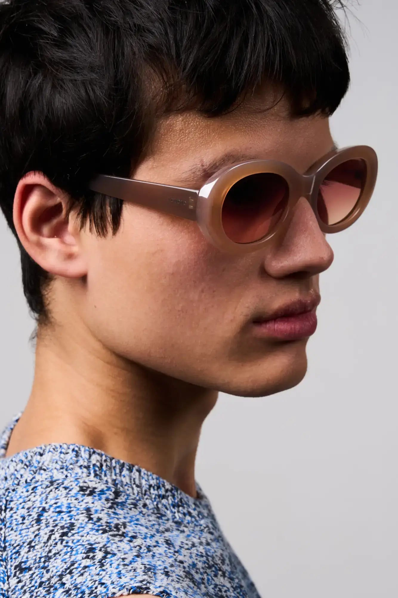 Luna Sahara Sunglasses worn by a model showcasing their stylish design and premium UV protection.