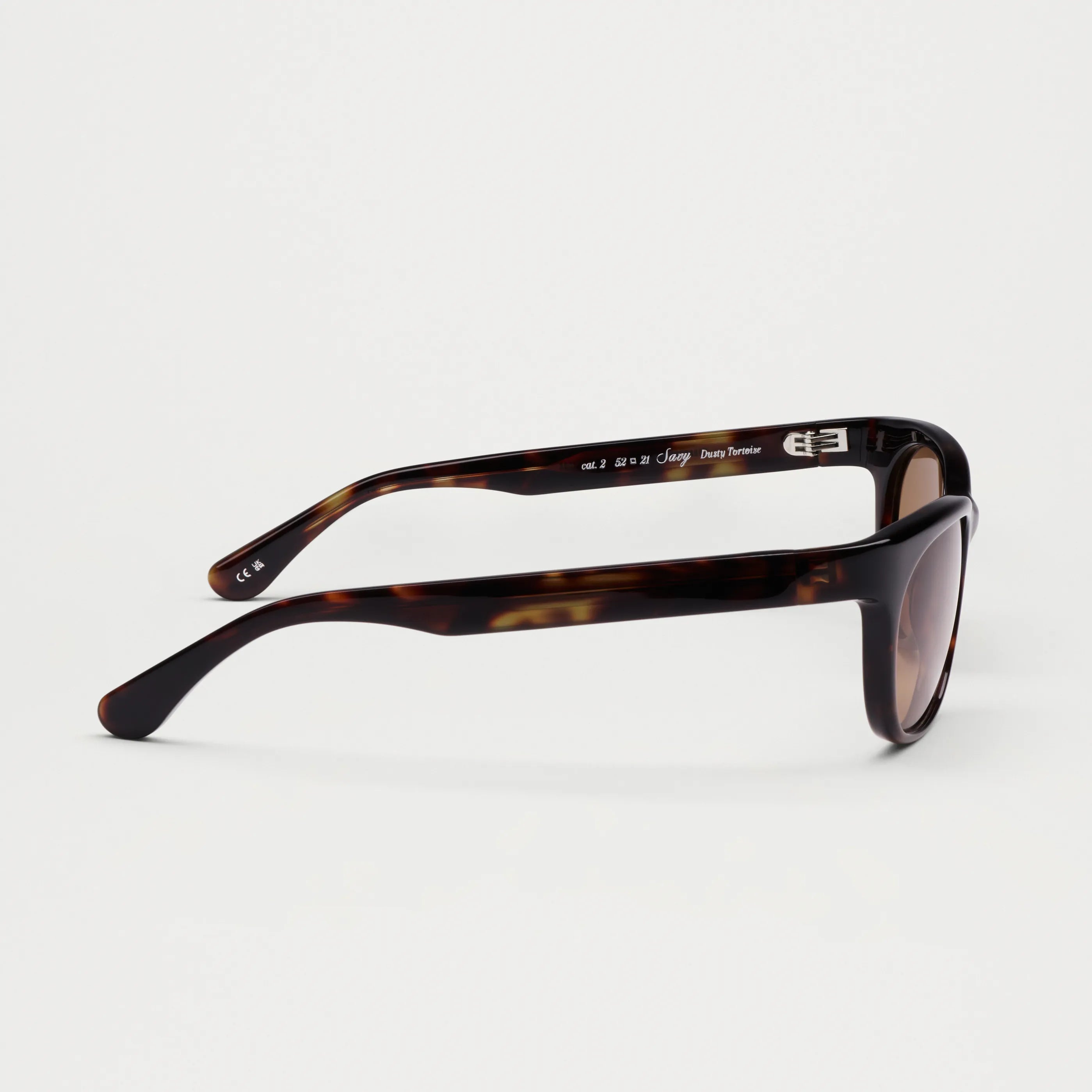 Savy Tortoise Sunglasses side view showcasing durable design and anti-scratch lenses.