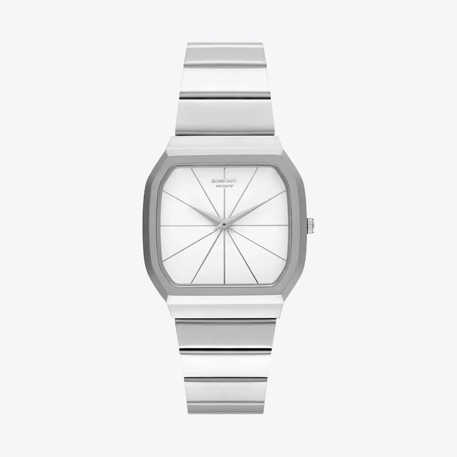 Max Silver Moon Watch with stainless steel band and dial size 35 mm x 32 mm, unisex quartz movement watch.