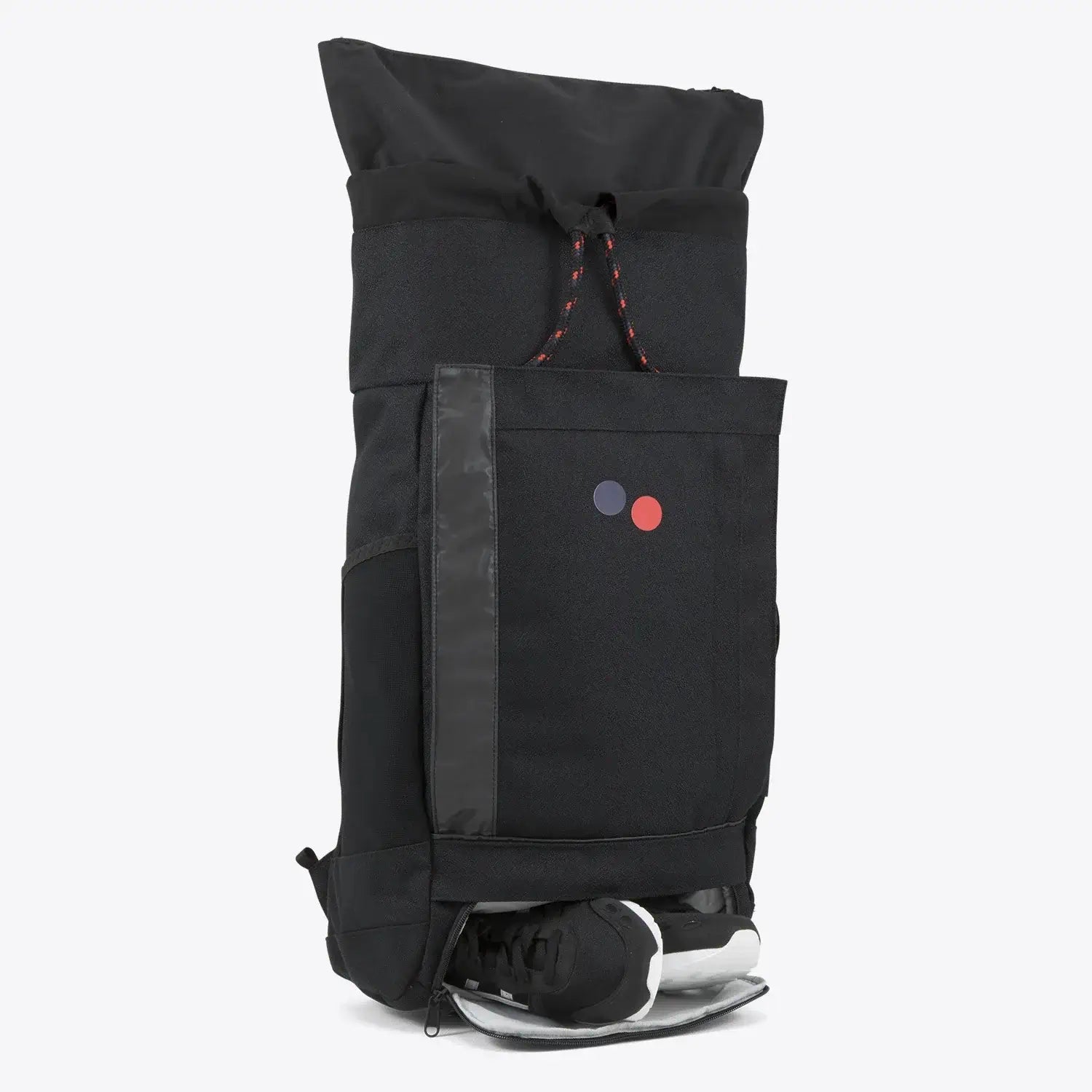Blok Large Licorice Black Backpack with adjustable straps and multiple storage compartments.