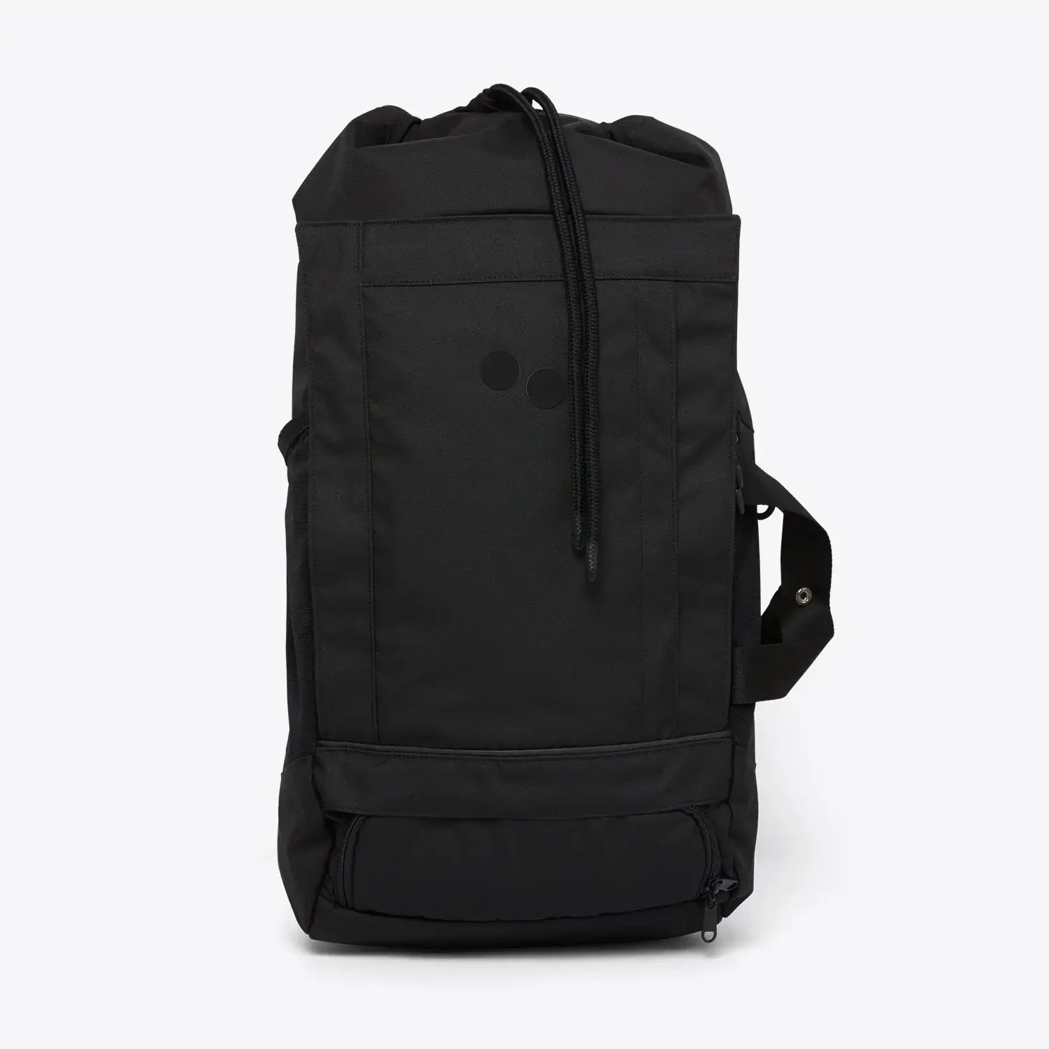 Blok Large Rooted Black Backpack with multiple access points and water repellent material.