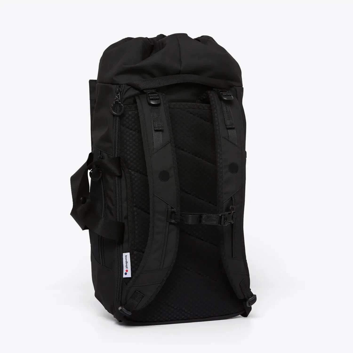 Blok Large Rooted Black Backpack featuring padded straps and durable design for laptops and essentials.