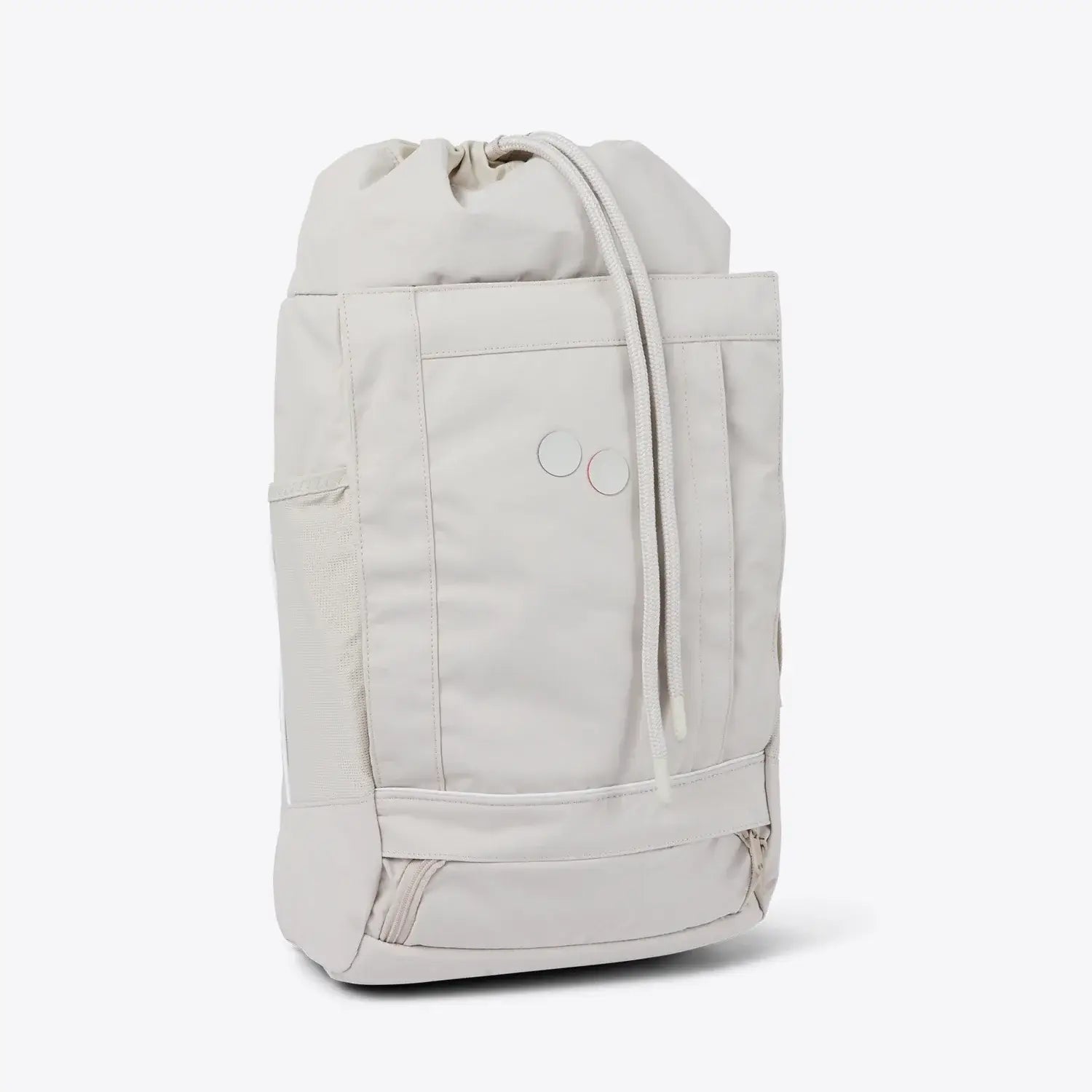 Blok Medium Cliff Beige Backpack with drawstring closure and side access for laptop