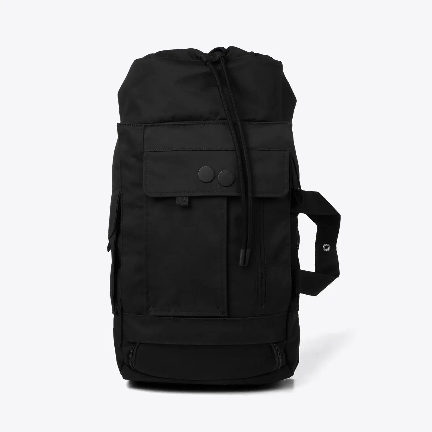 Blok Medium Construct Black Backpack in durable water repellent fabric with multiple access and storage compartments.