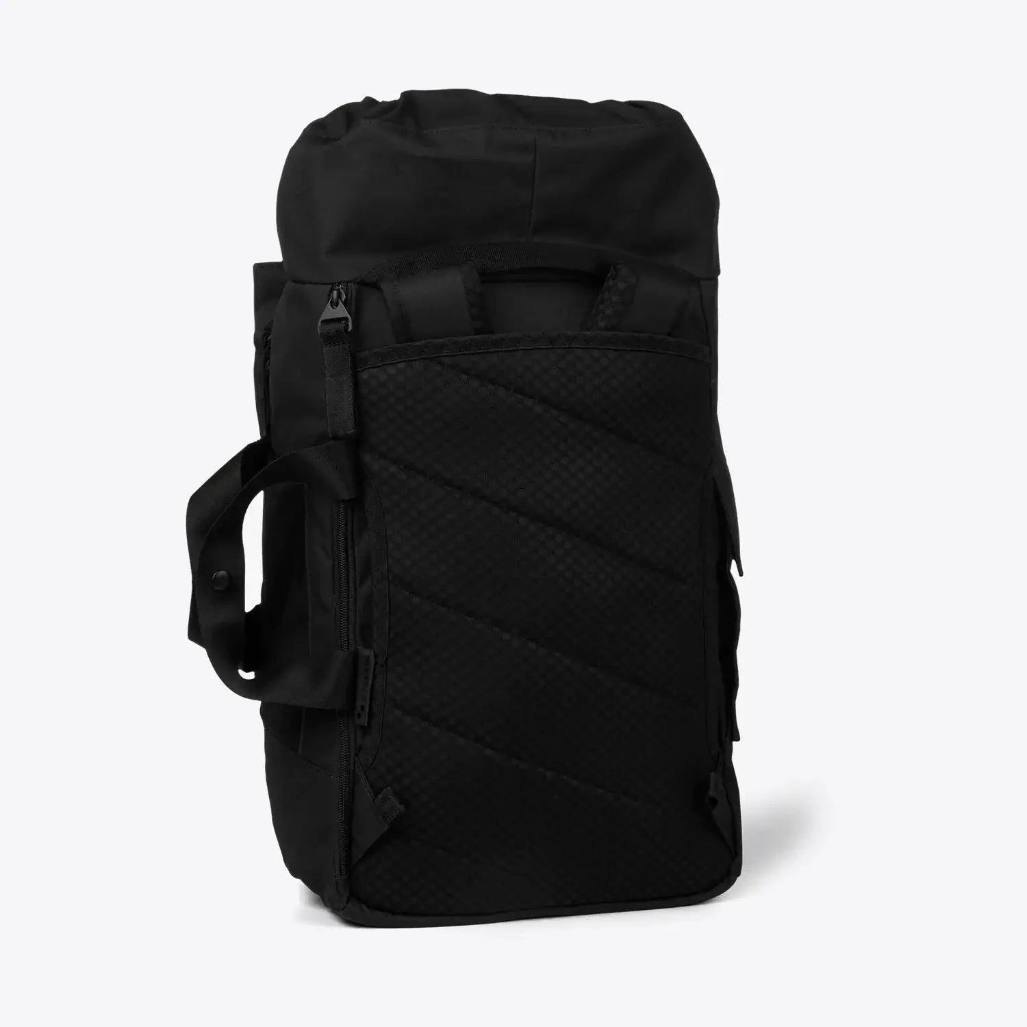 Blok Medium Construct Black Backpack with multiple access points and padded compartments.
