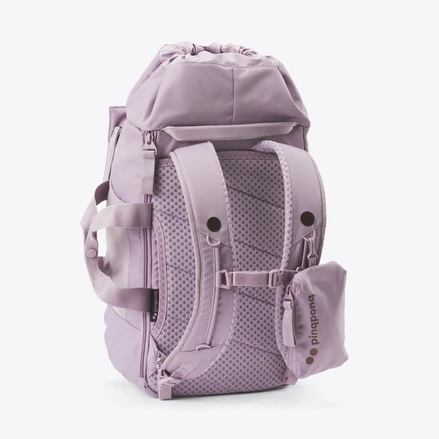 Blok Medium Construct Lilac Backpack side view with zipper closure and padded straps.