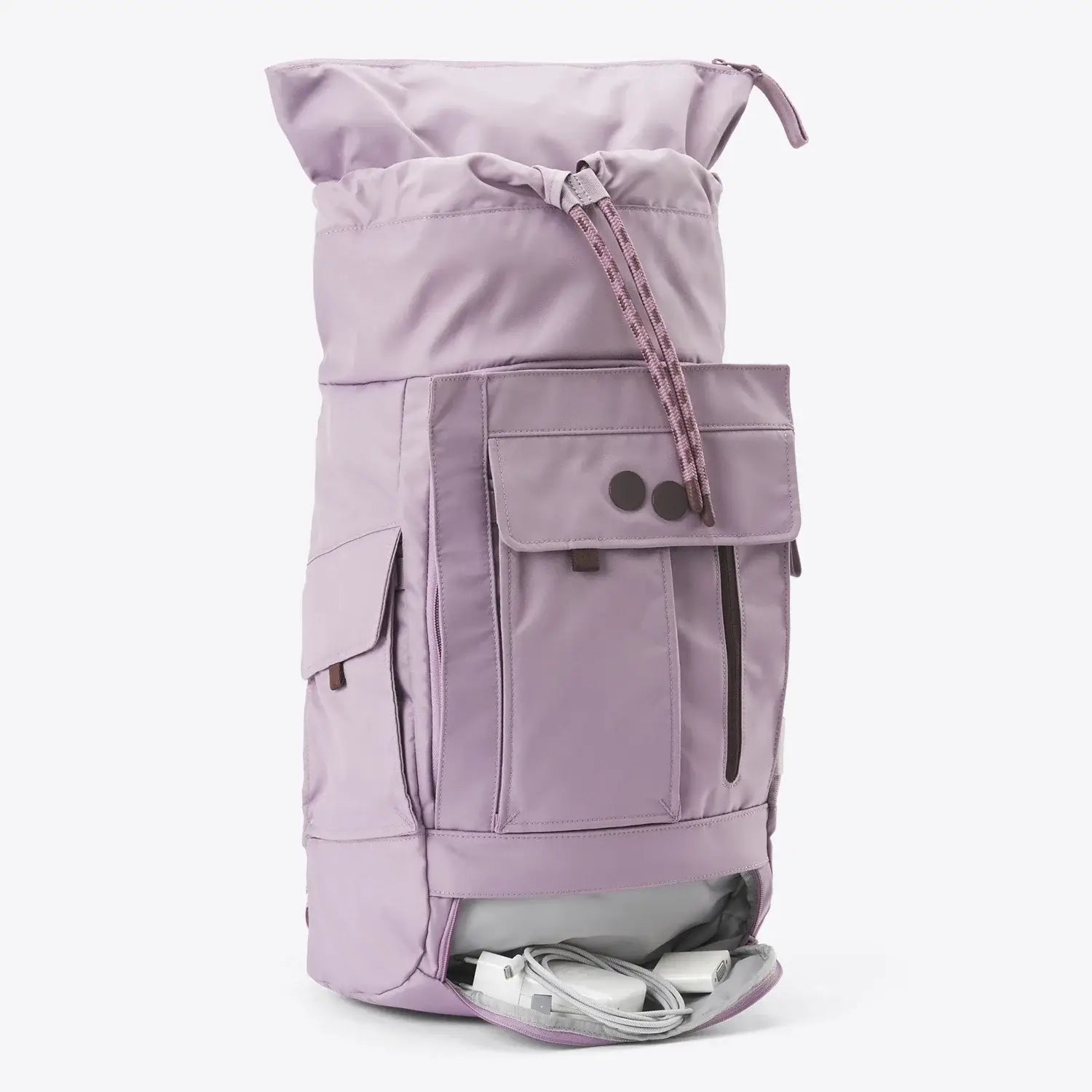 Blok Medium Construct Lilac Backpack showcasing zippered pockets and durable water repellent fabric.
