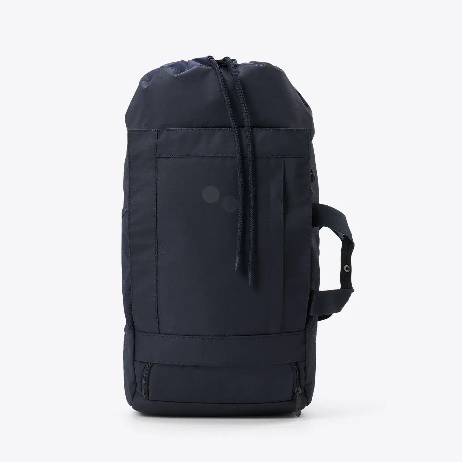 Blok Medium Fjord Navy Backpack with zipper closure and drawstring, ideal for daily use and travel.