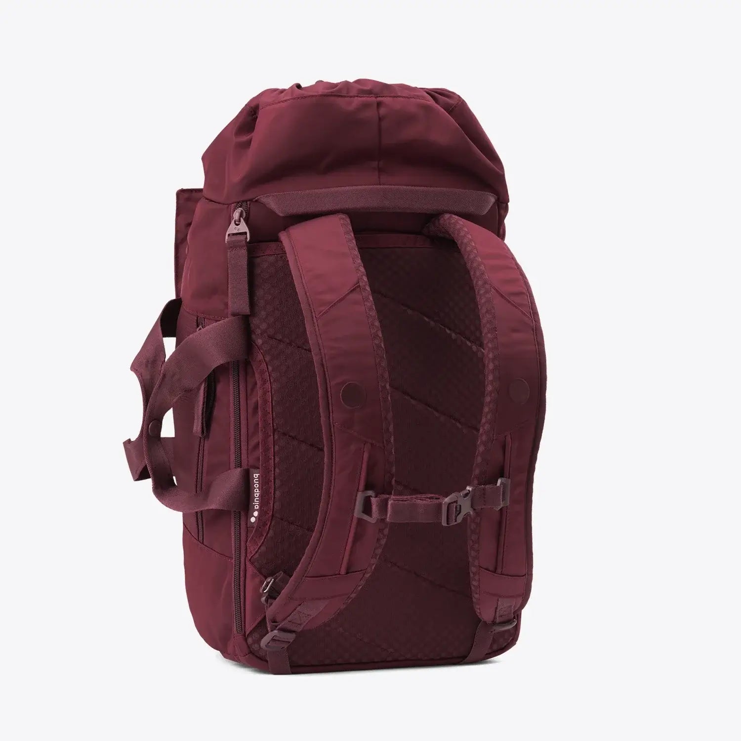 Blok Medium Glazed Red Backpack side view showcasing adjustable straps and durable material.