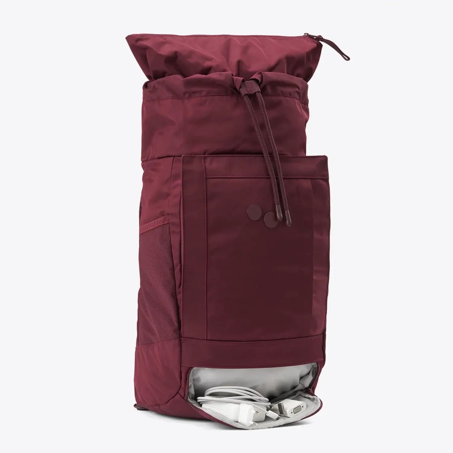 Blok Medium Glazed Red Backpack with multiple storage compartments and padded laptop section.