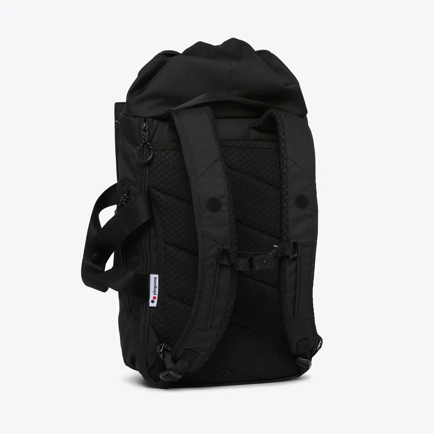 Blok Medium Rooted Black Backpack with padded straps and water repellent fabric.
