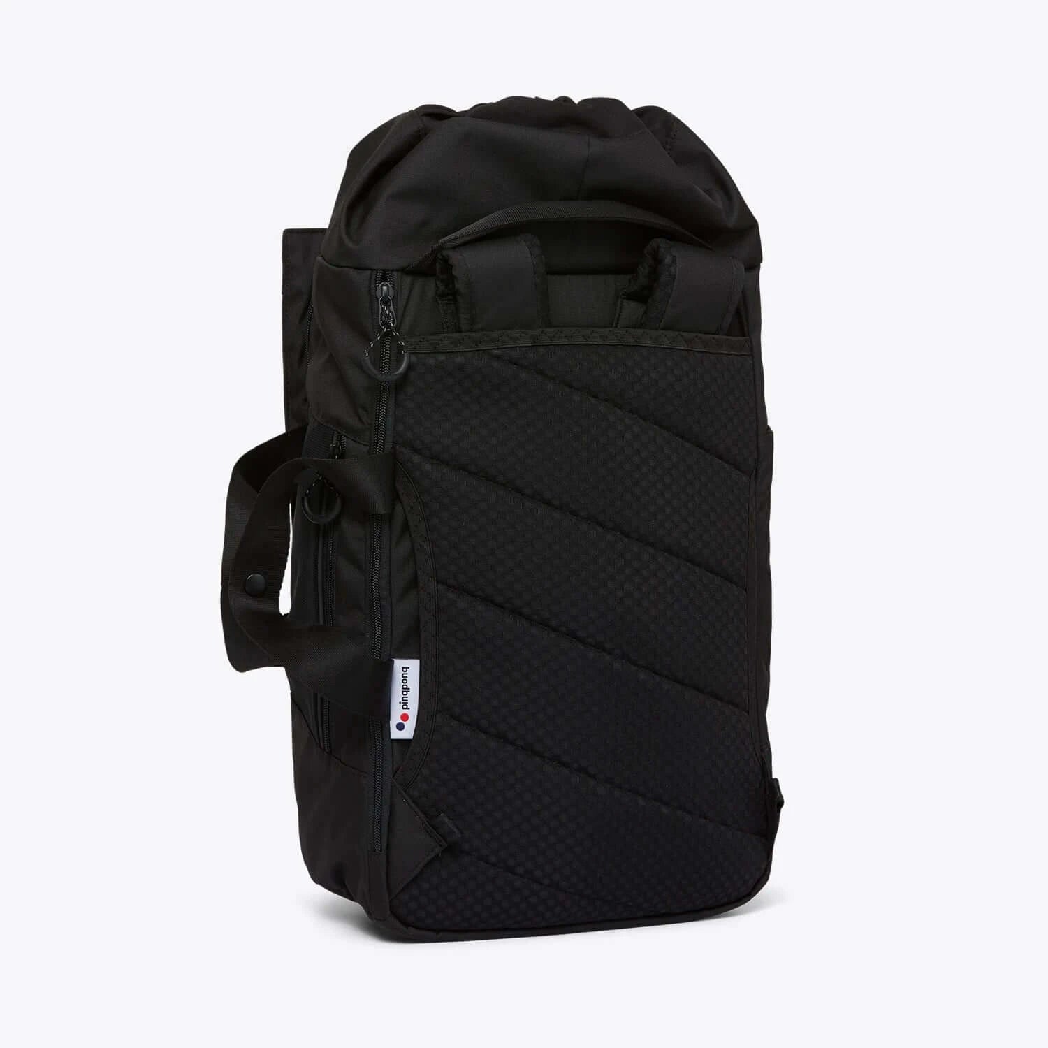 Blok Medium Rooted Black Backpack with padded compartments and water repellent fabric.