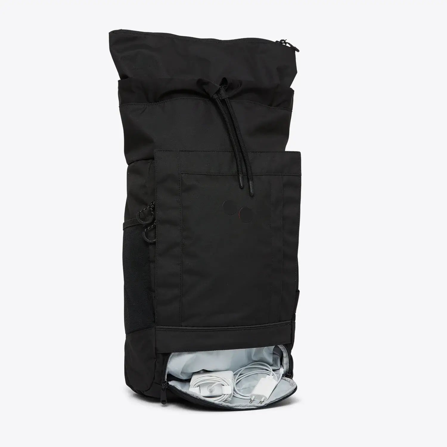 Blok Medium Rooted Black Backpack showcasing water repellent design and multiple access points.