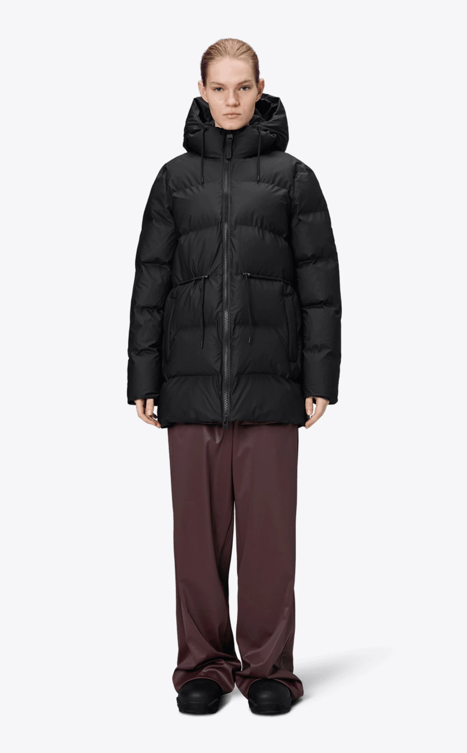 Alta Long Puffer String W Jacket Black Manteau