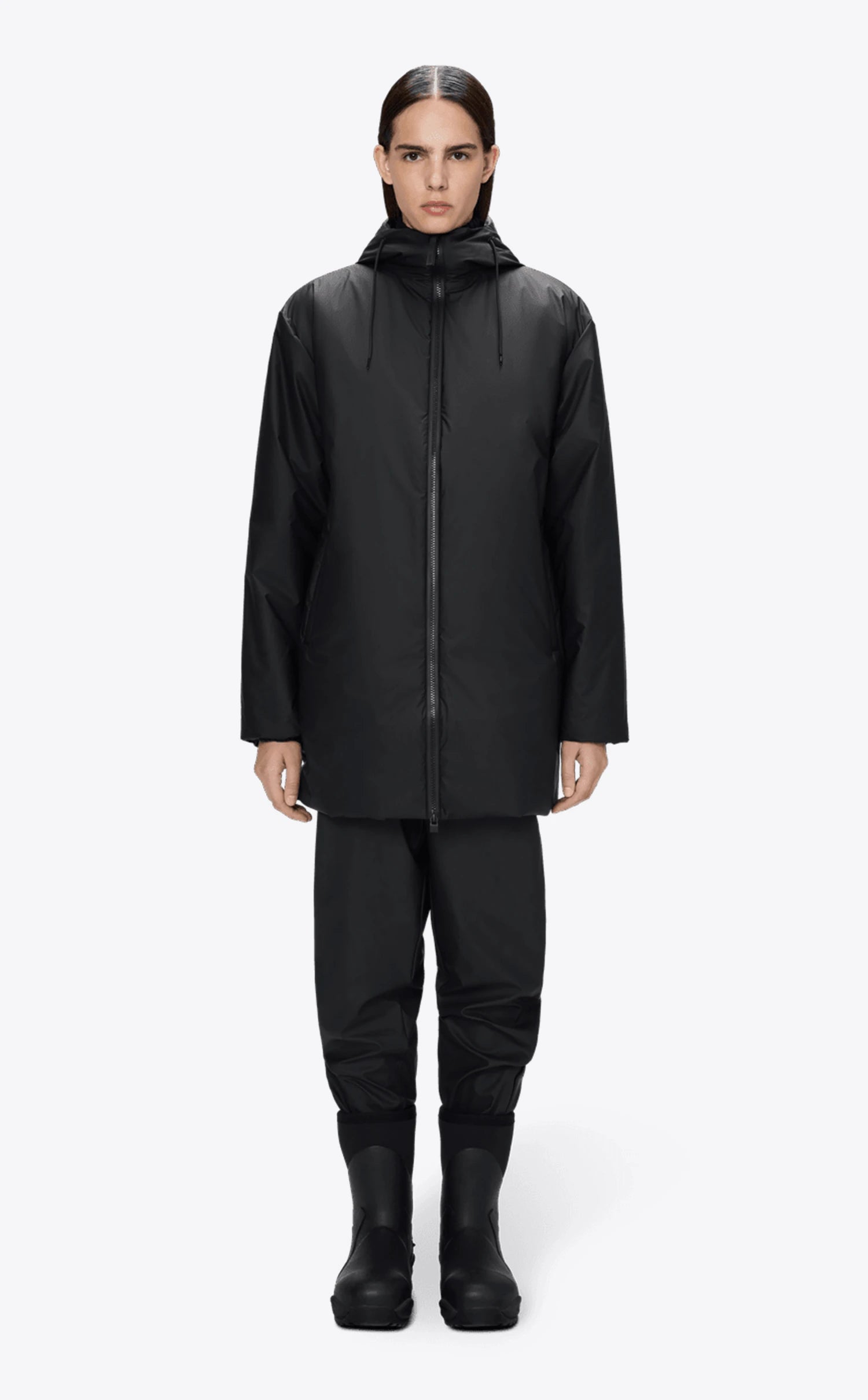 Lohja Long Insulated Jacket Black Manteau