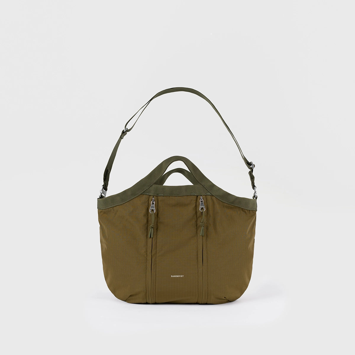 Grid Crossbody Bag Olive Shoulder Bag in olive green color with adjustable shoulder strap and durable fabric.