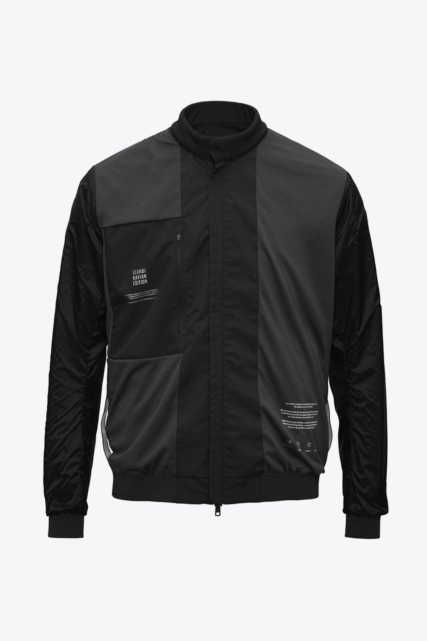 Plain II Onyx Jacket featuring a modern design, lightweight fabric, windproof and waterproof for versatile summer styling.
