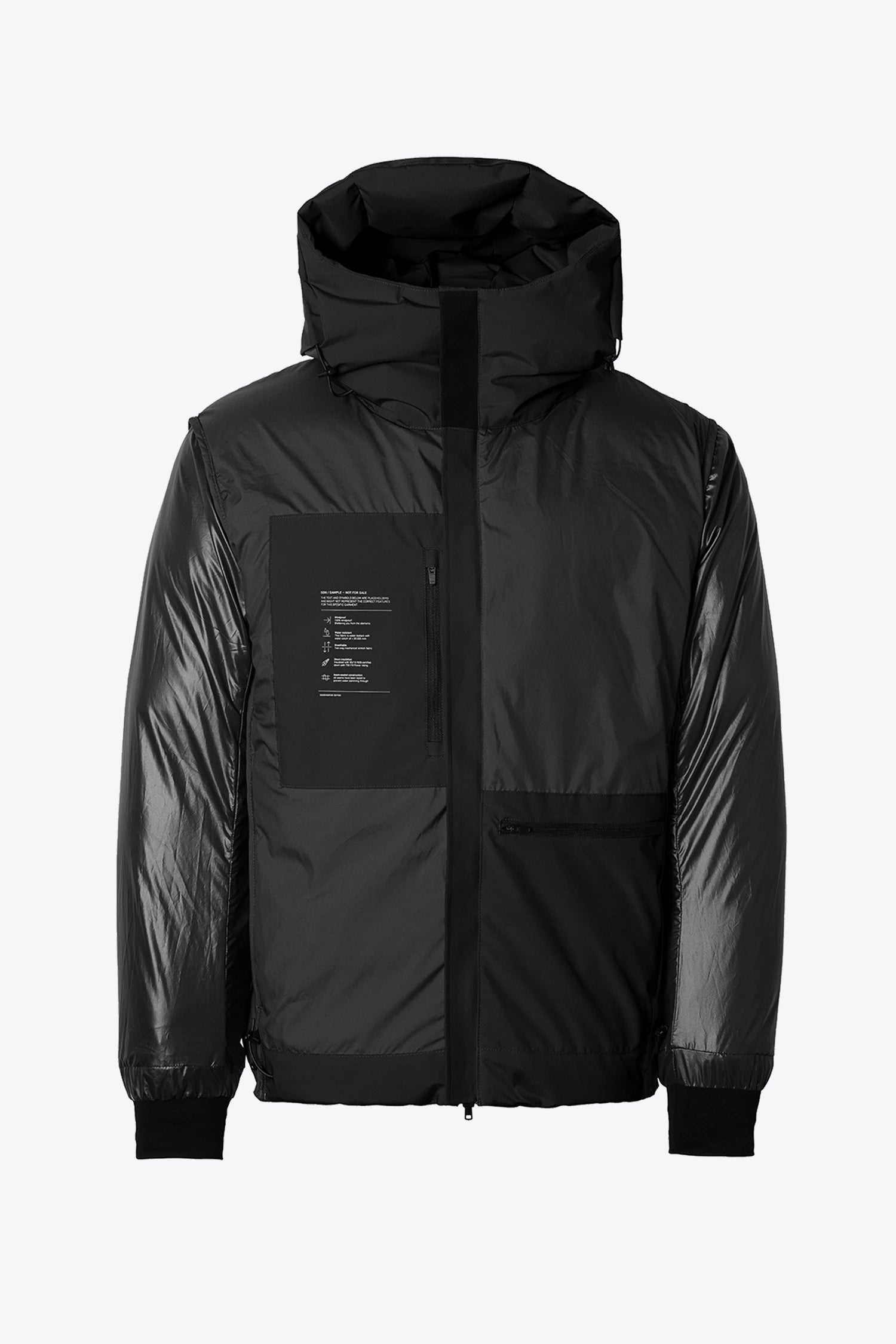 Torrent II Onyx Coat featuring a sleek black design and durable waterproof fabric.