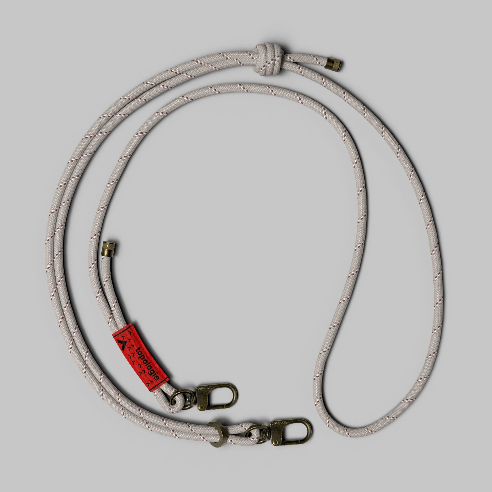 6.0mm Rope Strap Taupe Patterned with adjustable length and quick release carabiner.