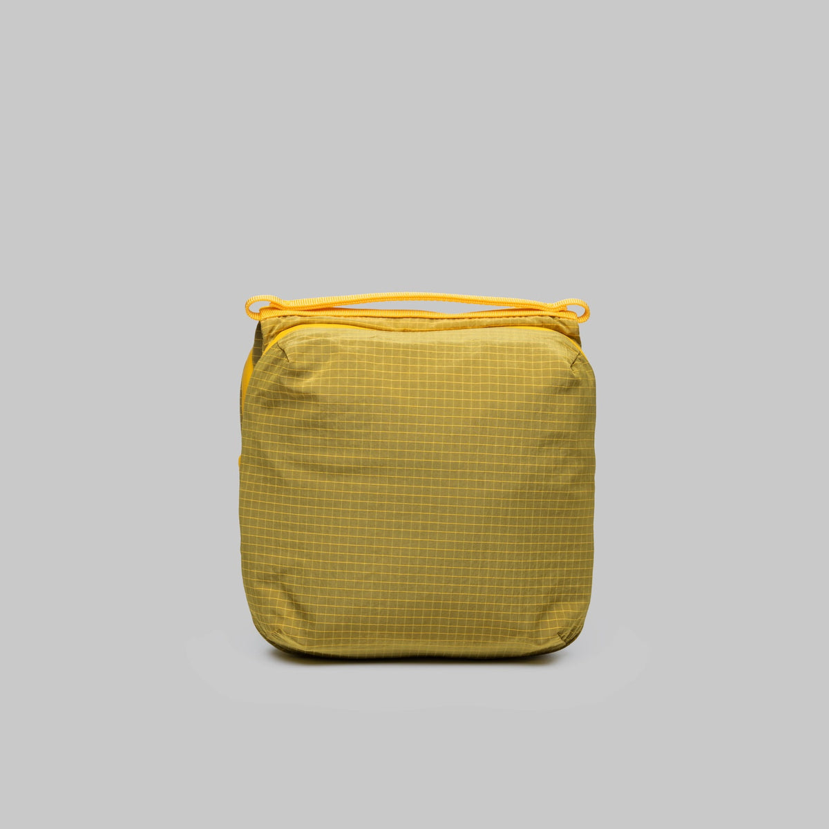 Cassette Sacoche Medium Mustard Vintage Ripstop Bag front view in yellow ripstop fabric.