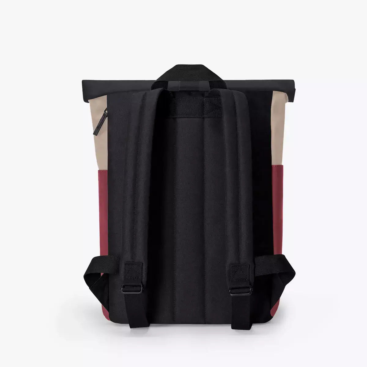 Hajo Mini Lotus Infinity Sand Burgundy Backpack back view with padded straps and stylish design.