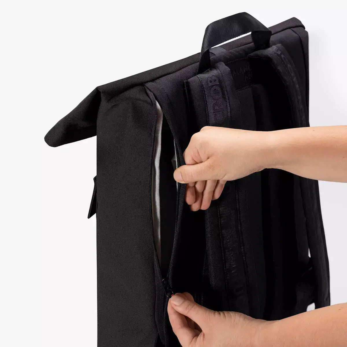 Jannik Mini Phantom Asphalt Reflective Backpack with side zipper and padded shoulder straps