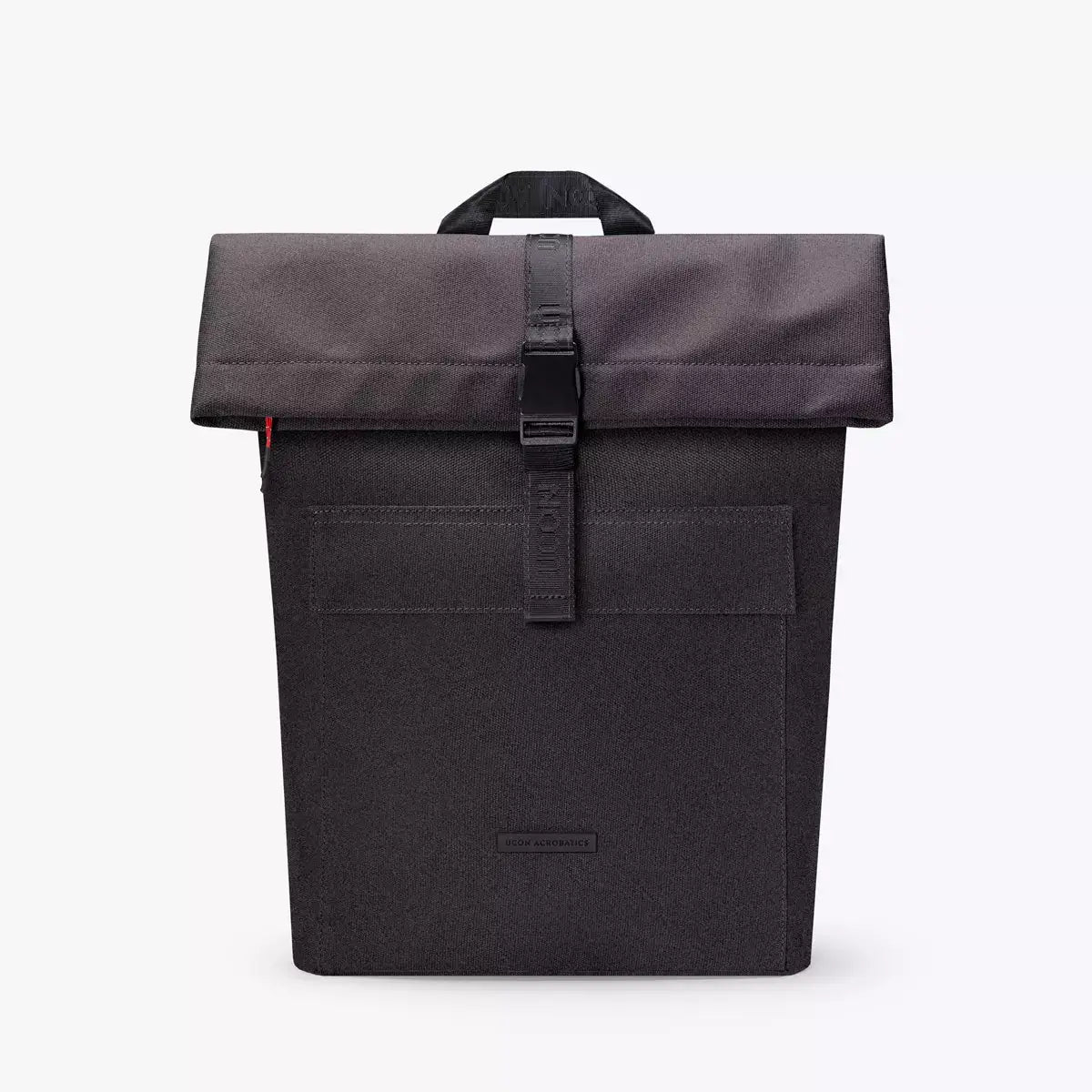 Jannik Mini Phantom Asphalt Reflective Backpack showcasing waterproof design with roll-top closure and padded straps.