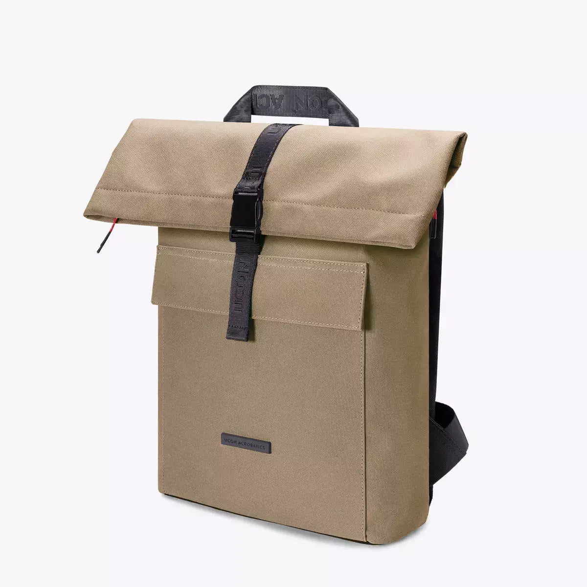 Jannik Mini Phantom Olive Reflective Backpack with roll-top closure and padded straps.