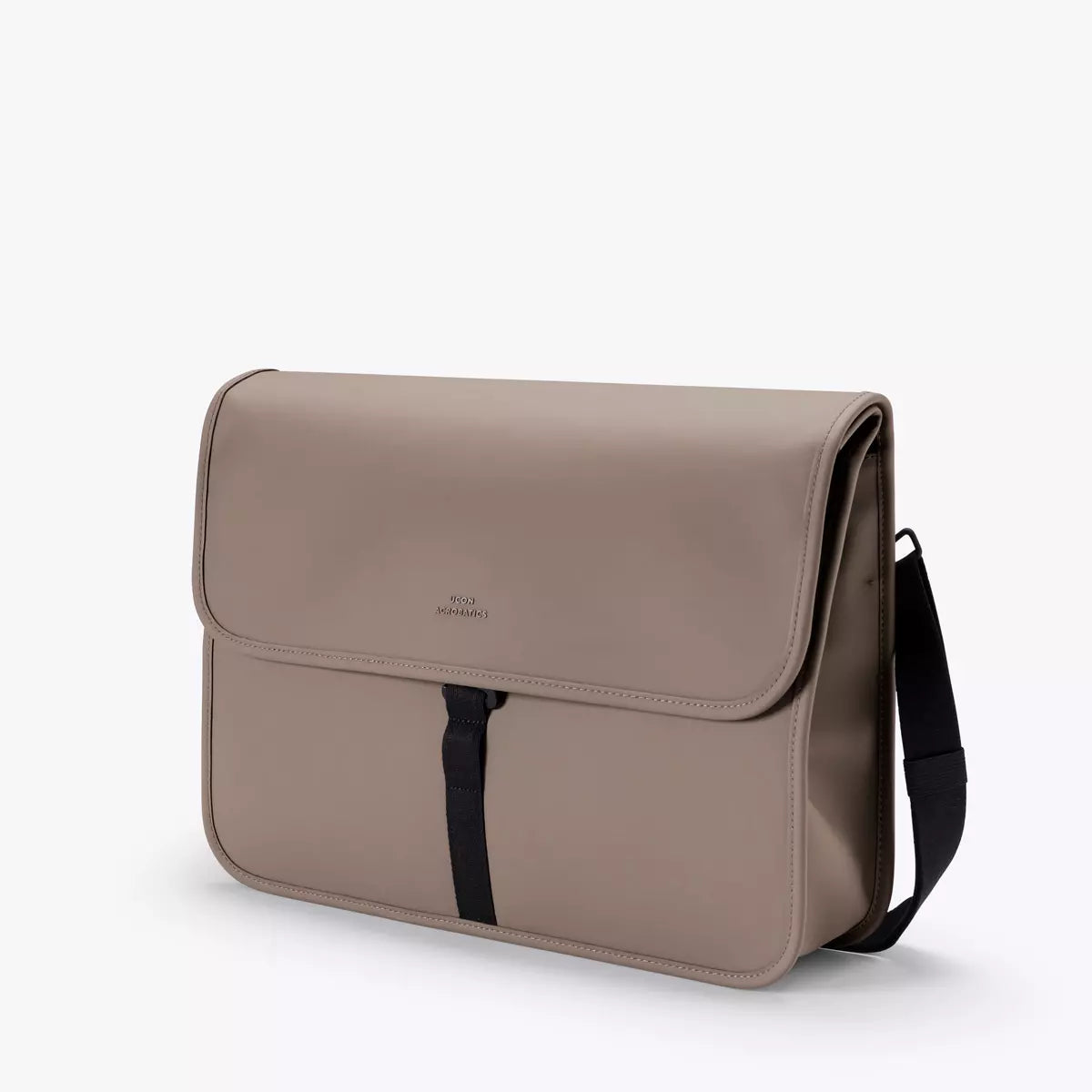 Katsu Lotus Infinity Dark Sand Shoulder Bag with magnetic closure and adjustable strap, ideal for laptops and essentials.