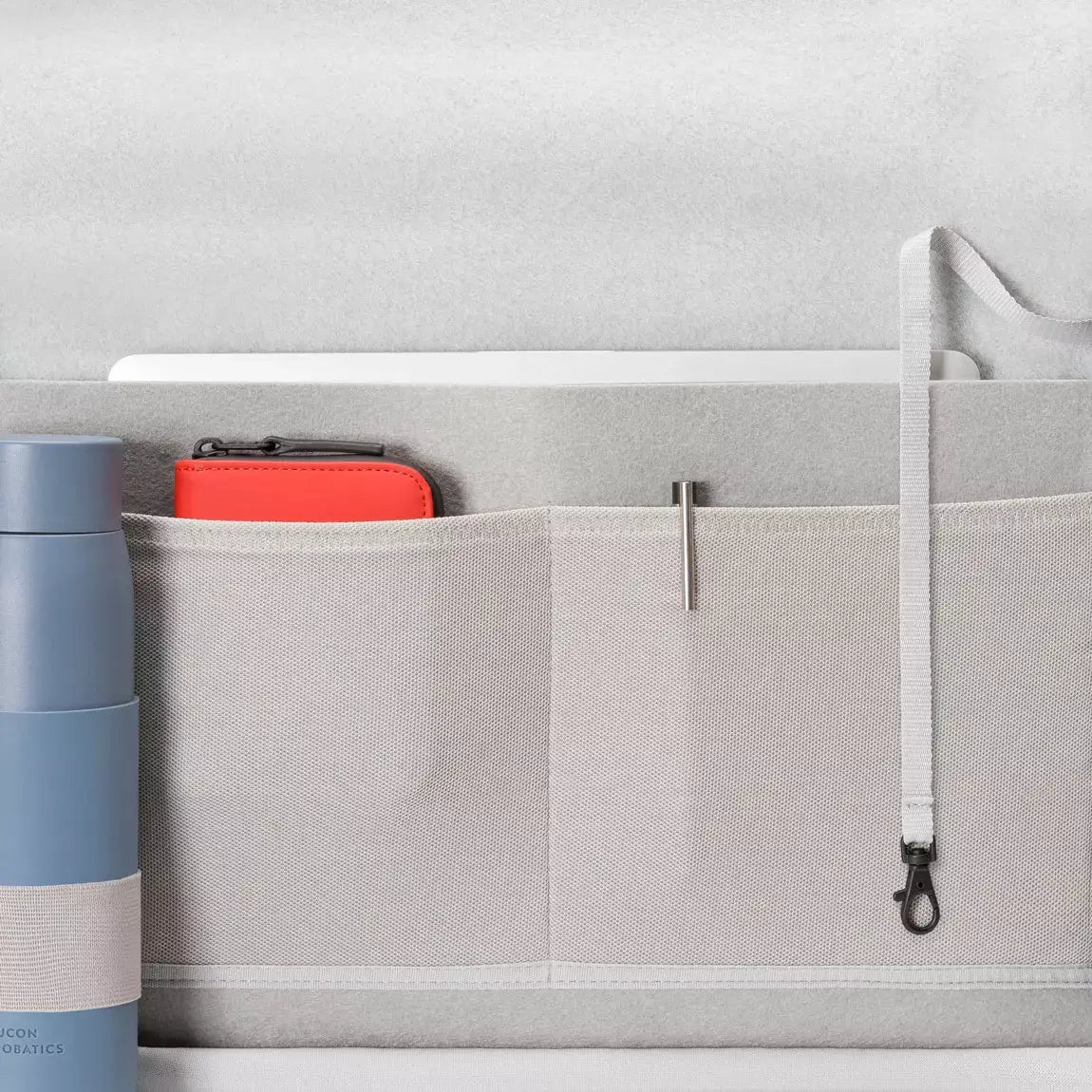 Katsu Lotus Infinity Dark Sand Shoulder Bag interior with laptop pocket and compartments for accessories.