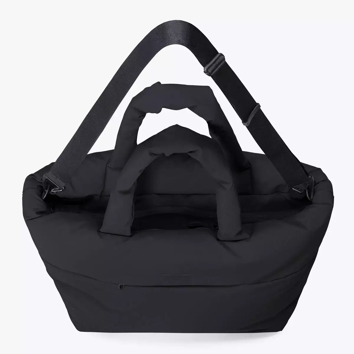 Olivia Large Moss Black Shoulder Bag featuring adjustable shoulder strap and zipper pockets.