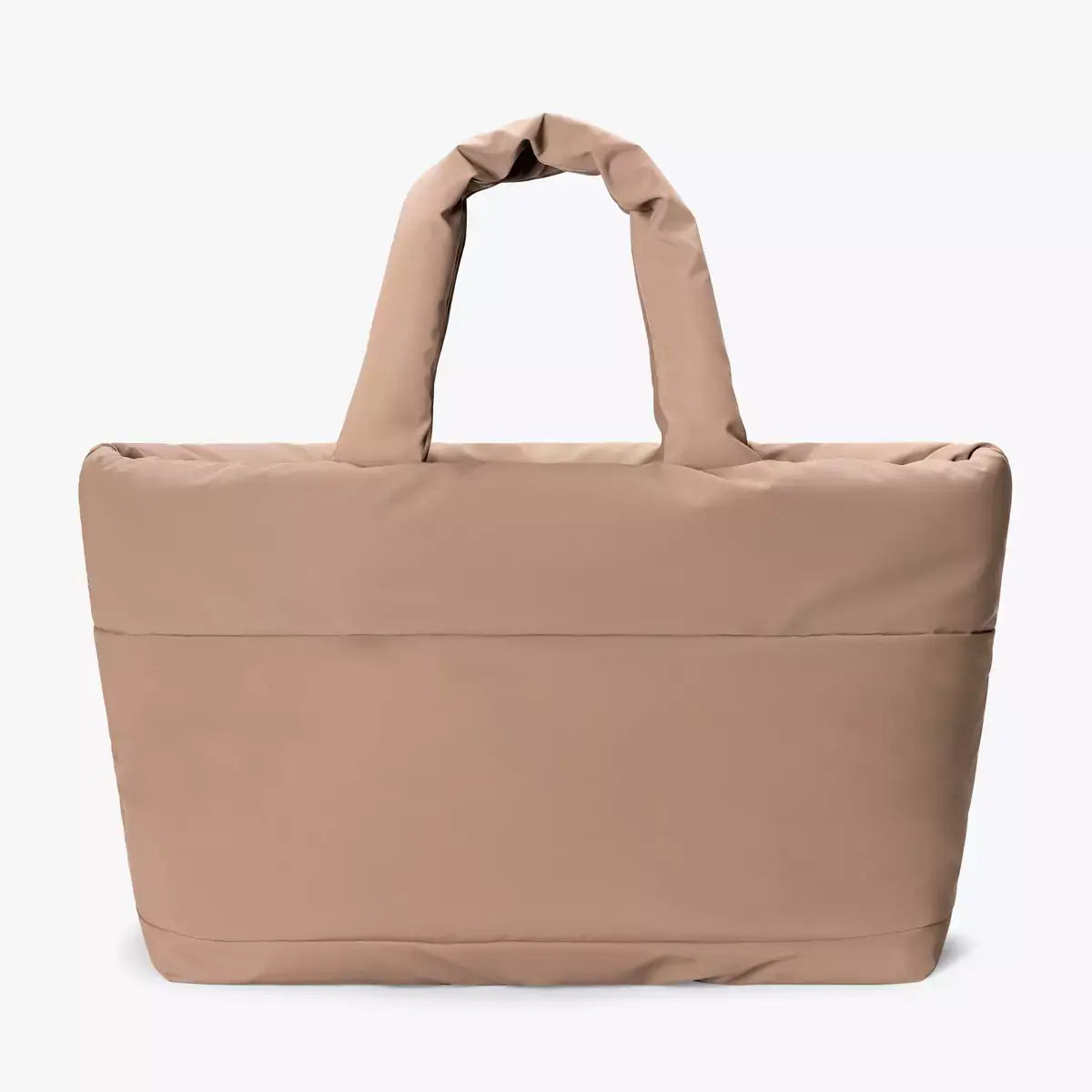 Olivia Large Moss Earth Shoulder Bag in soft beige color, featuring a simple design and sturdy handles.