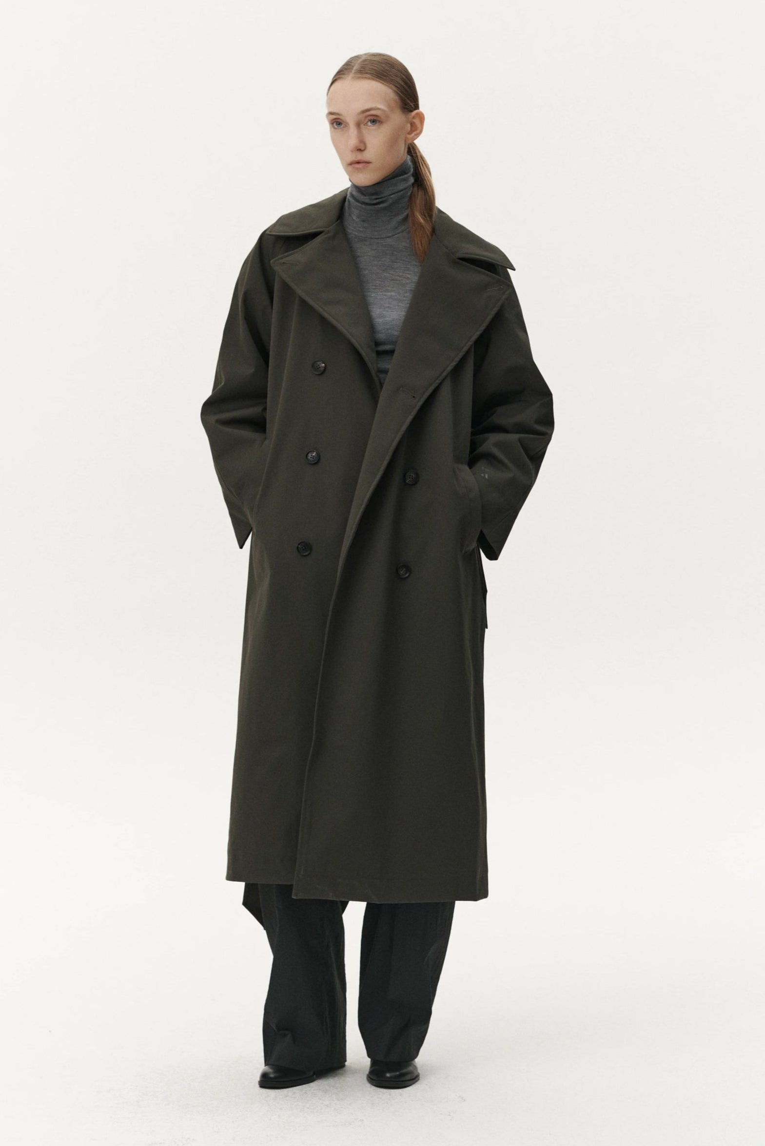 Roomy Trench Ninspin Dark Moss Mantel