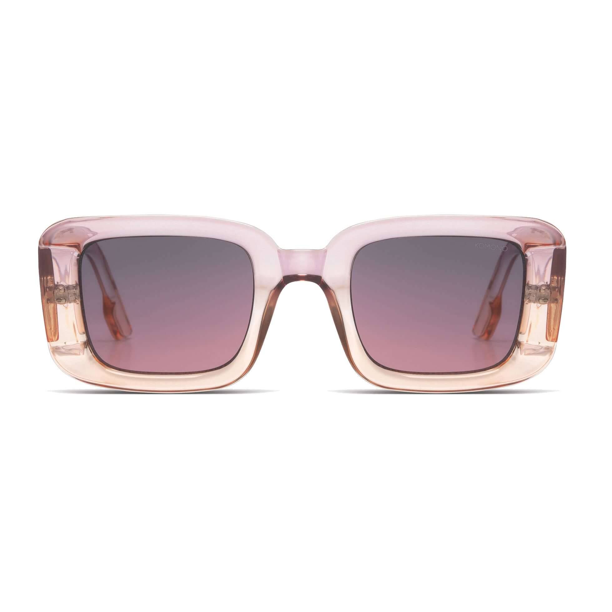 Avery Blush Sunglasses with dark blue to red lenses in eco-friendly bio nylon frame.