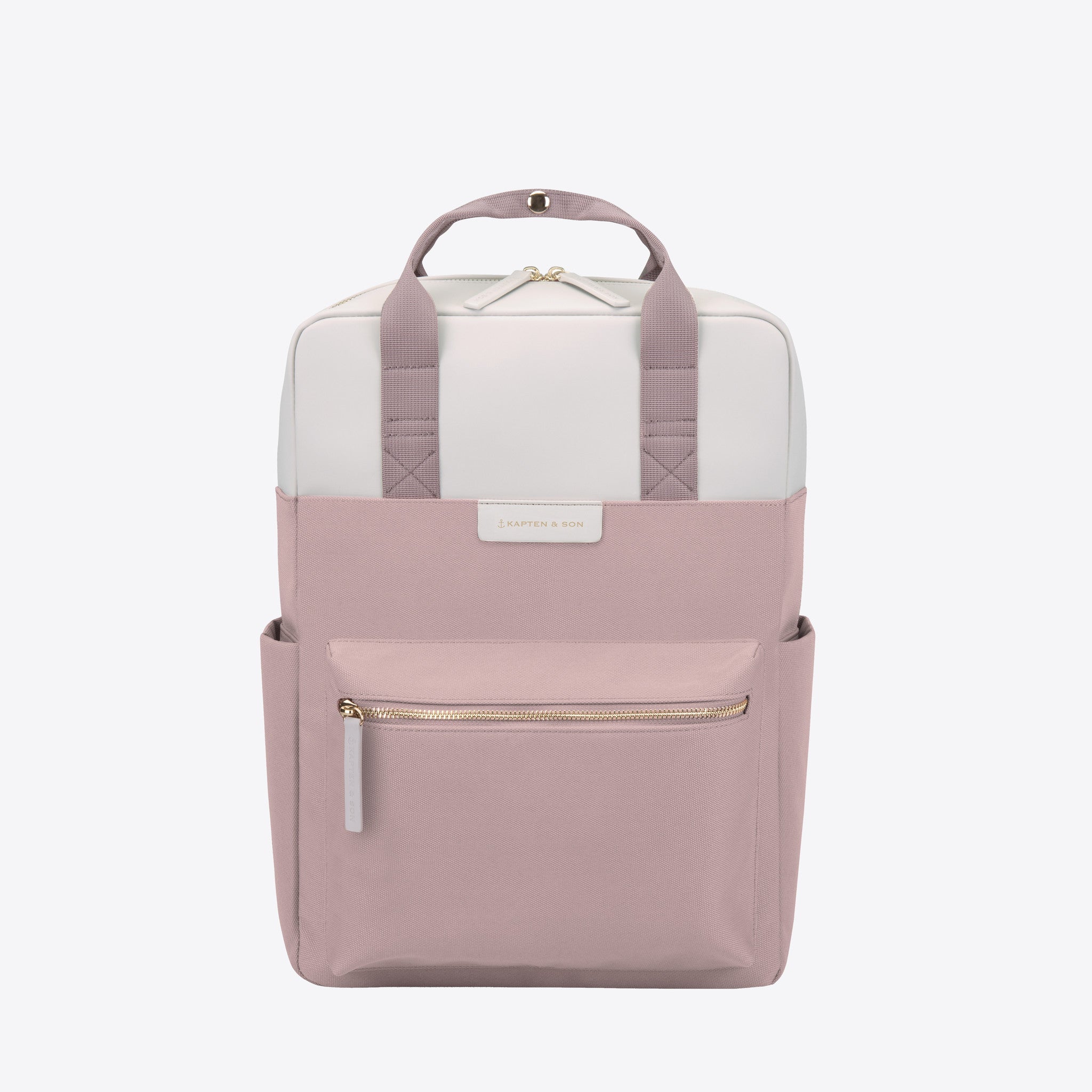 Bergen Dusty Rose Backpack featuring a minimalist design with multiple pockets, ideal for everyday use.