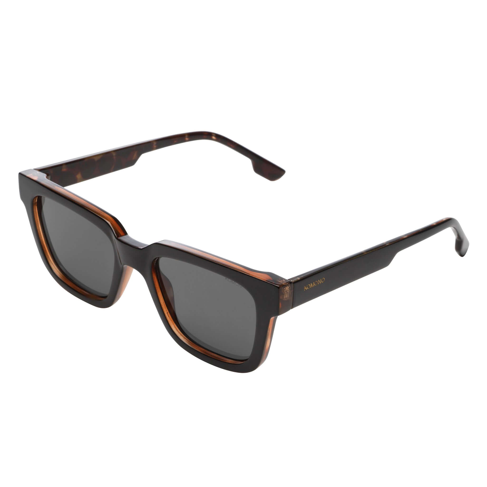 Bobby Black Tortoise Sunglasses with smoke lenses and eco-friendly frame design.