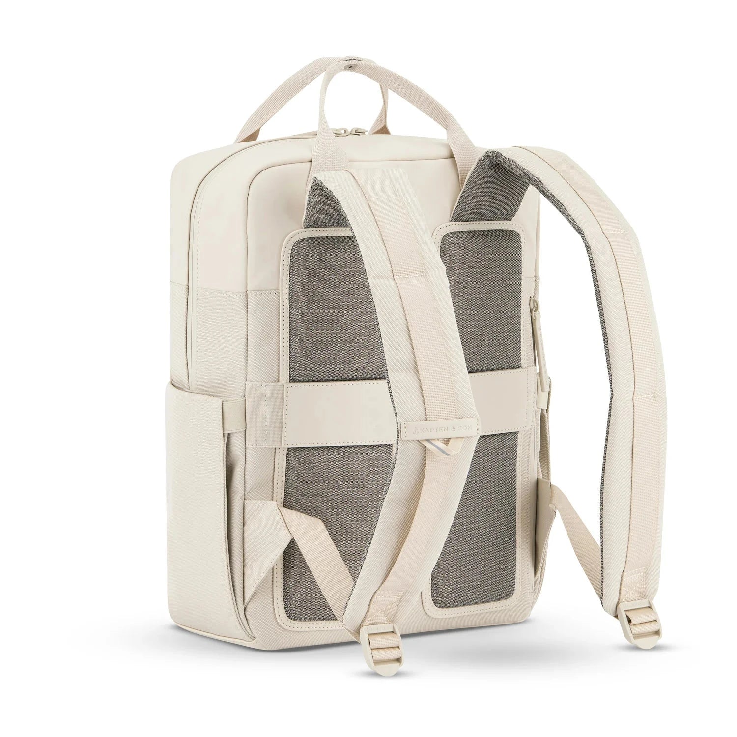 Bergen Pro Sandstone Backpack showing padded shoulder straps and backside features.