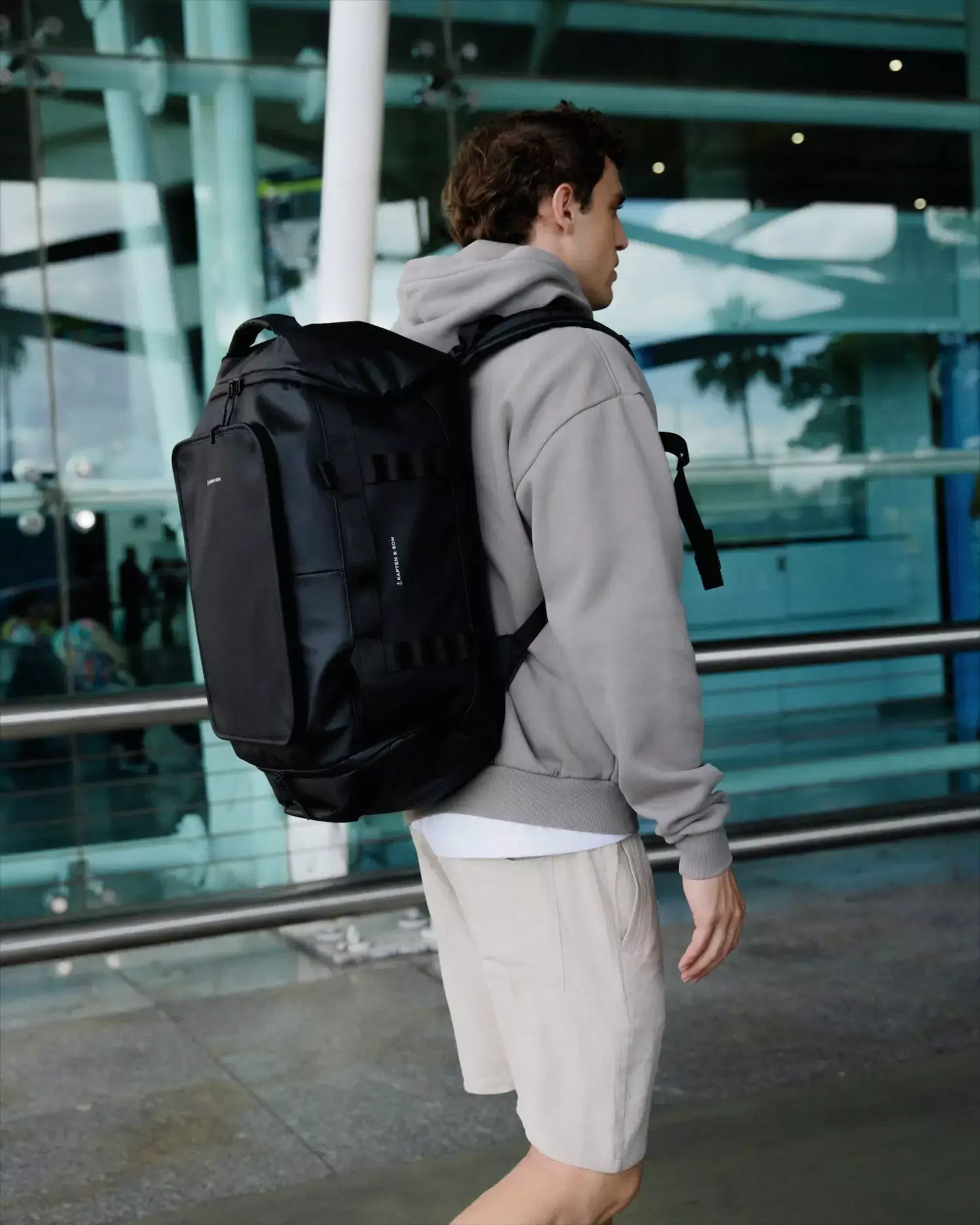 Kapten and Son Lisbon Duffle Backpack All Black_11