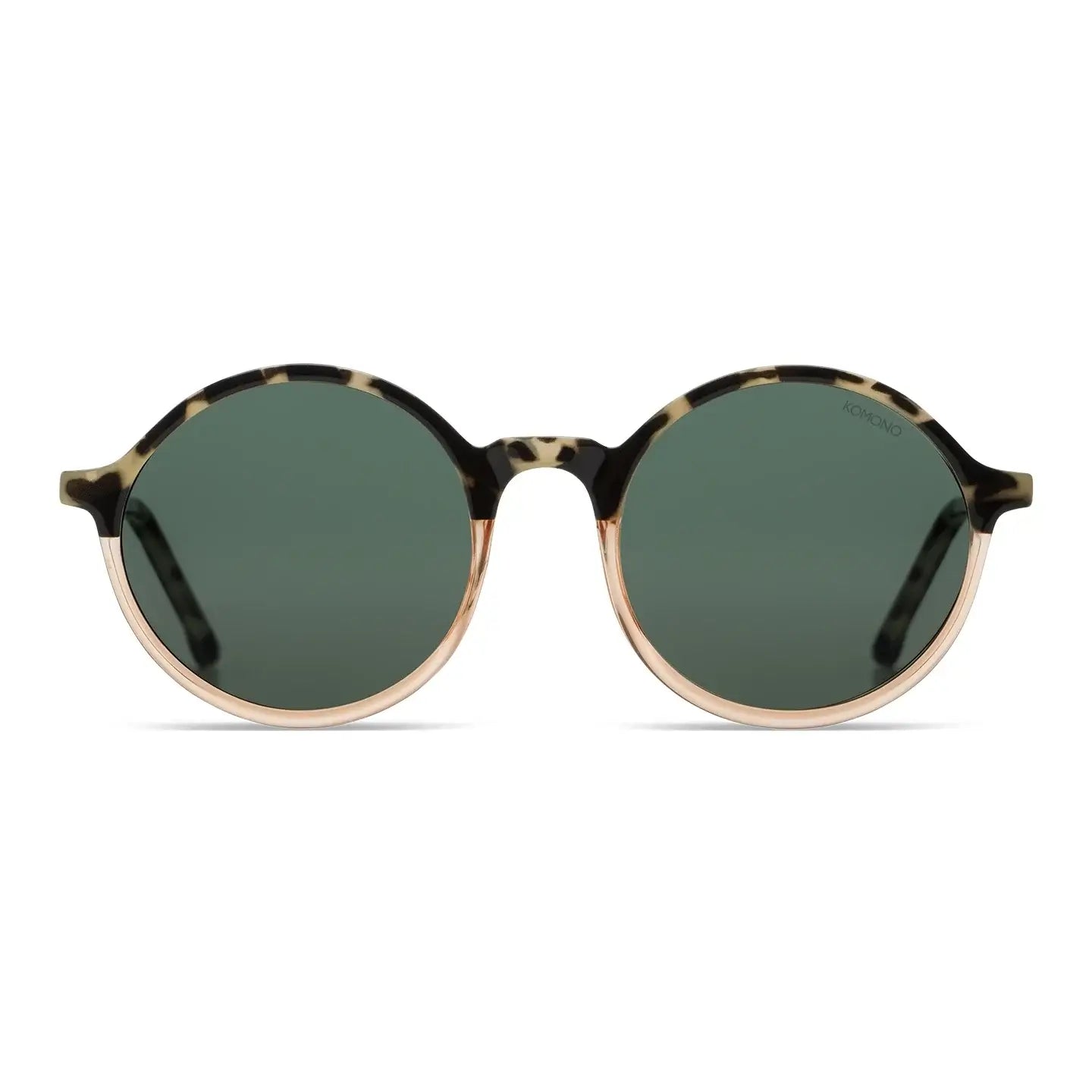 Madison Coral Bobcoat Sunglasses with round green lenses and stylish frame design, UV 400 protection and eco-made.