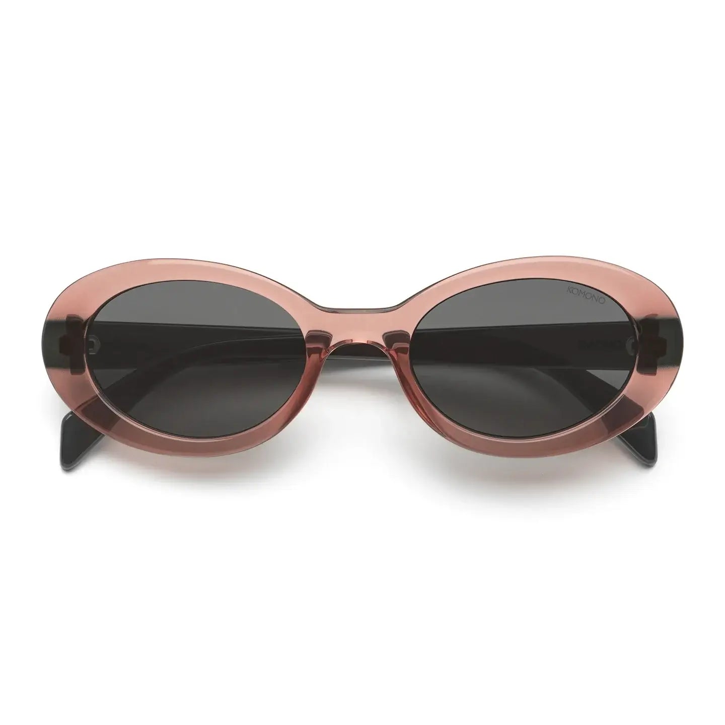 Ana Midnight Jam Sunglasses featuring a stylish pink bio nylon frame and black lenses, UV 400 protection.