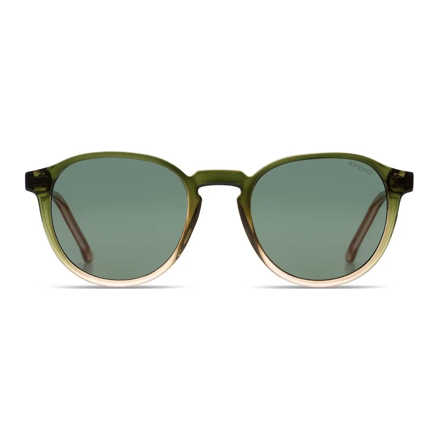 Liam Pacific Sunset Sunglasses with scratch resistant lenses and UV 400 protection in green frame.