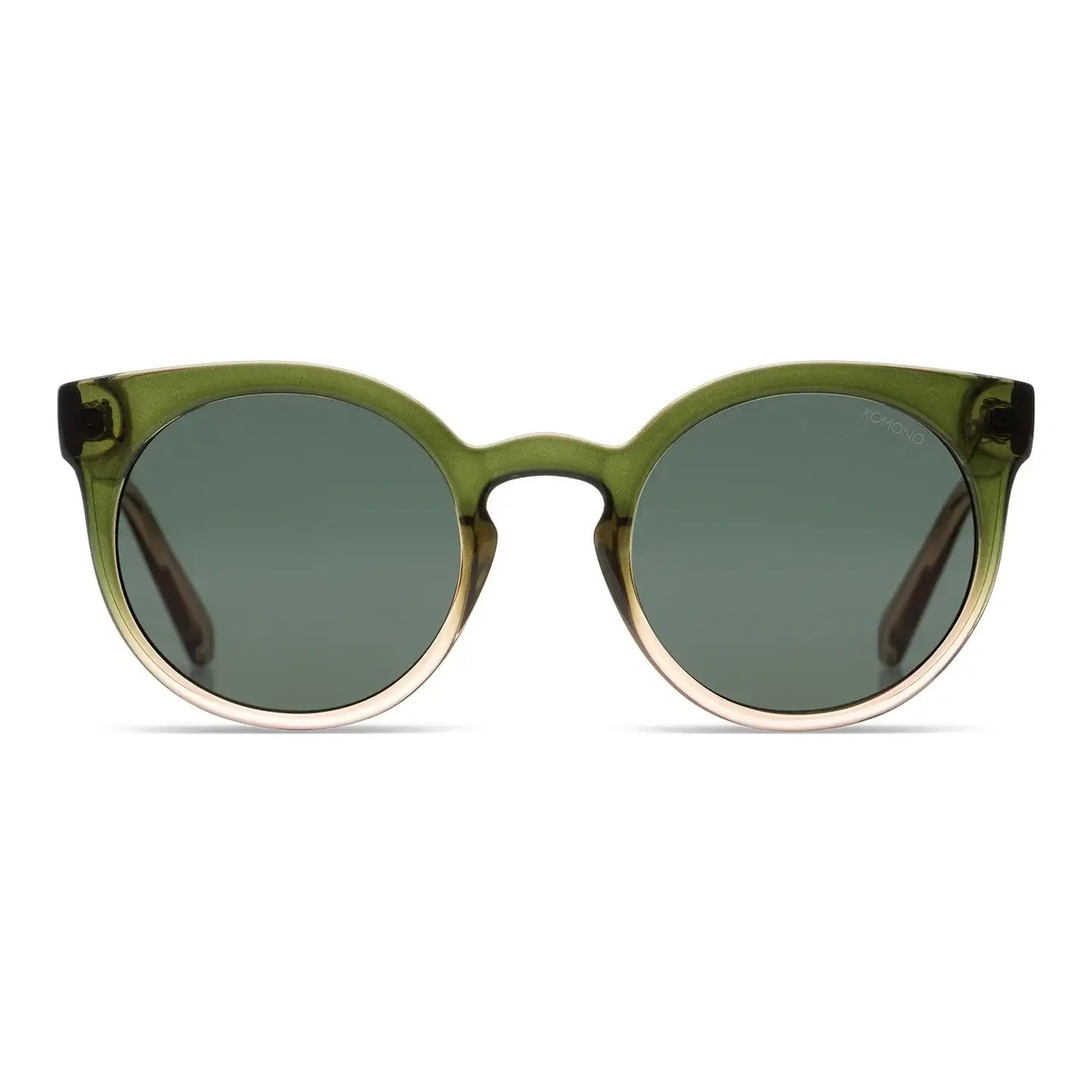 Lulu Pacific Sunset Sunglasses in green cat eye style with UV protection and eco-made frame.