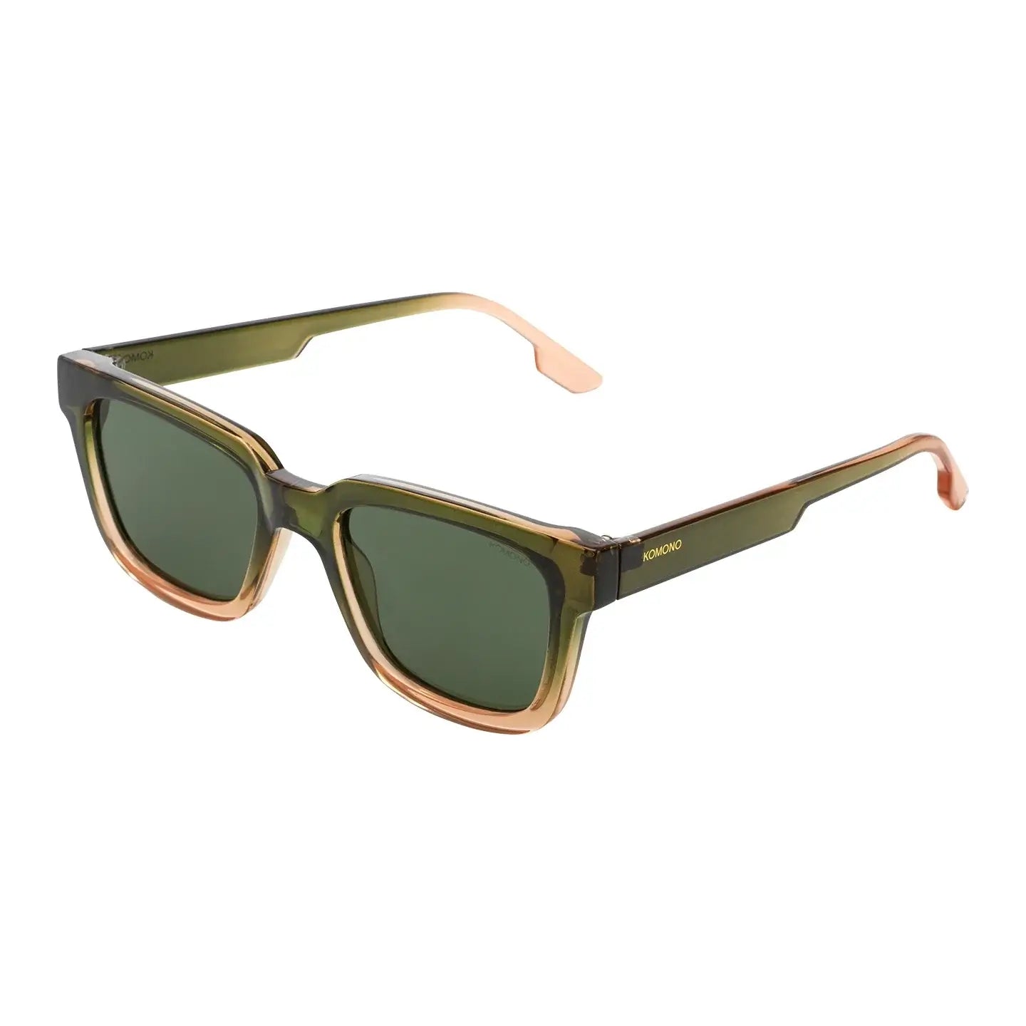 Bobby Pacific Sunset Sunglasses in green and orange color, featuring UV 400 protection and eco-friendly materials.