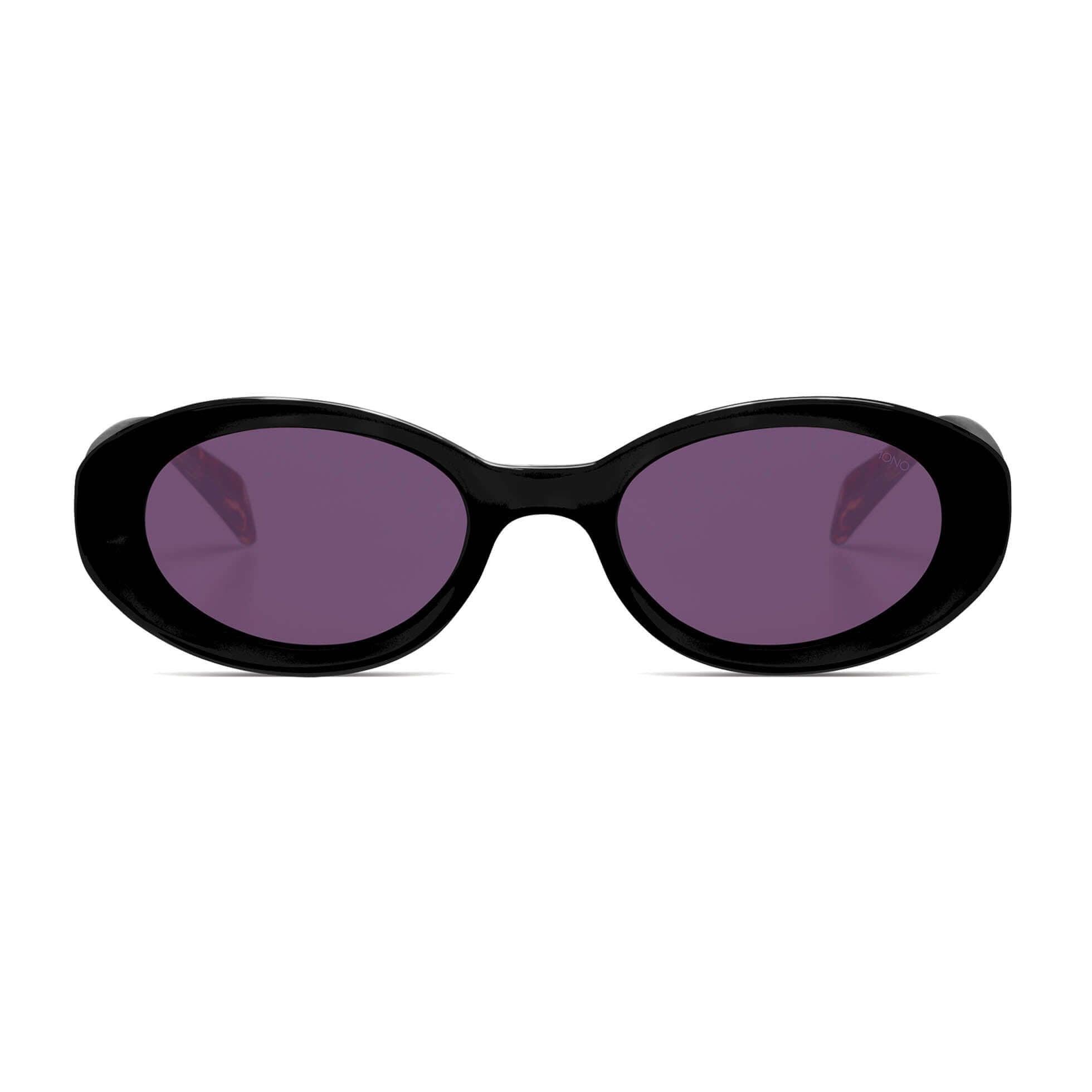 Ana Black Tortoise Plum Sunglasses with eco-friendly bio nylon frame and UV 400 protection lenses.