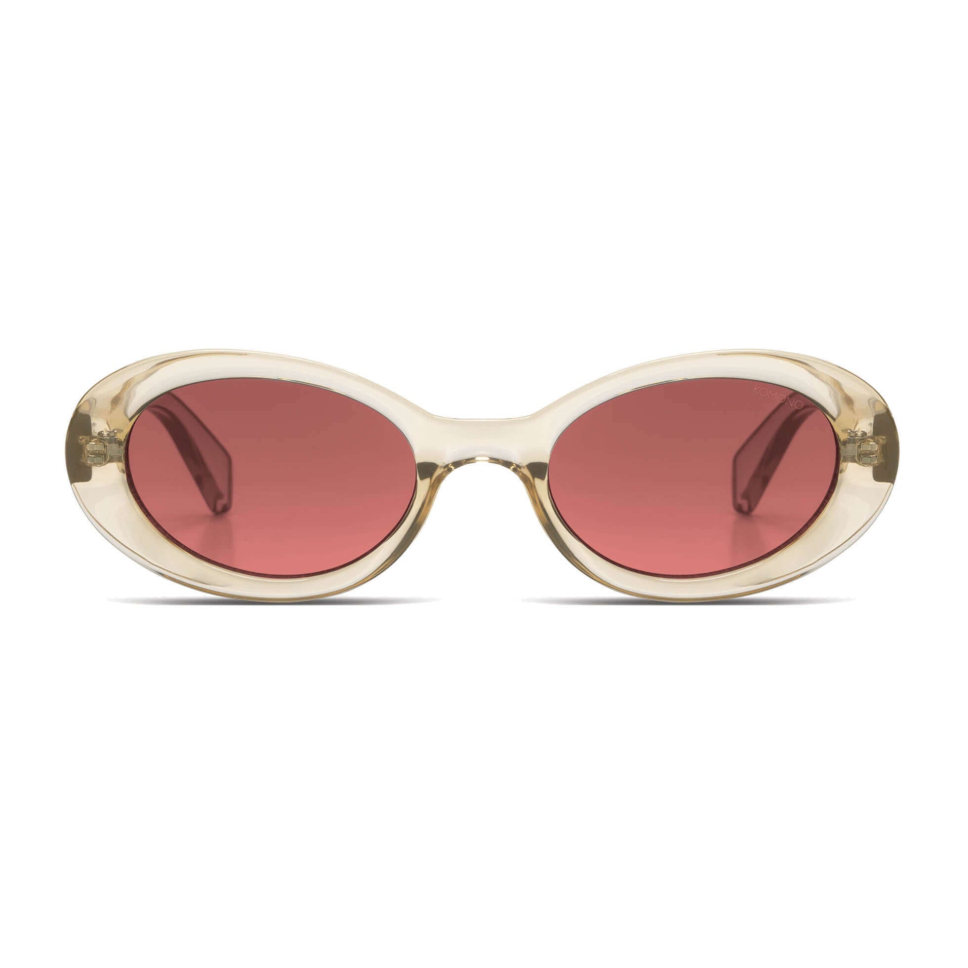 Ana Sands Blush Sunglasses featuring blush lenses and eco-made frame, providing UV 400 protection.