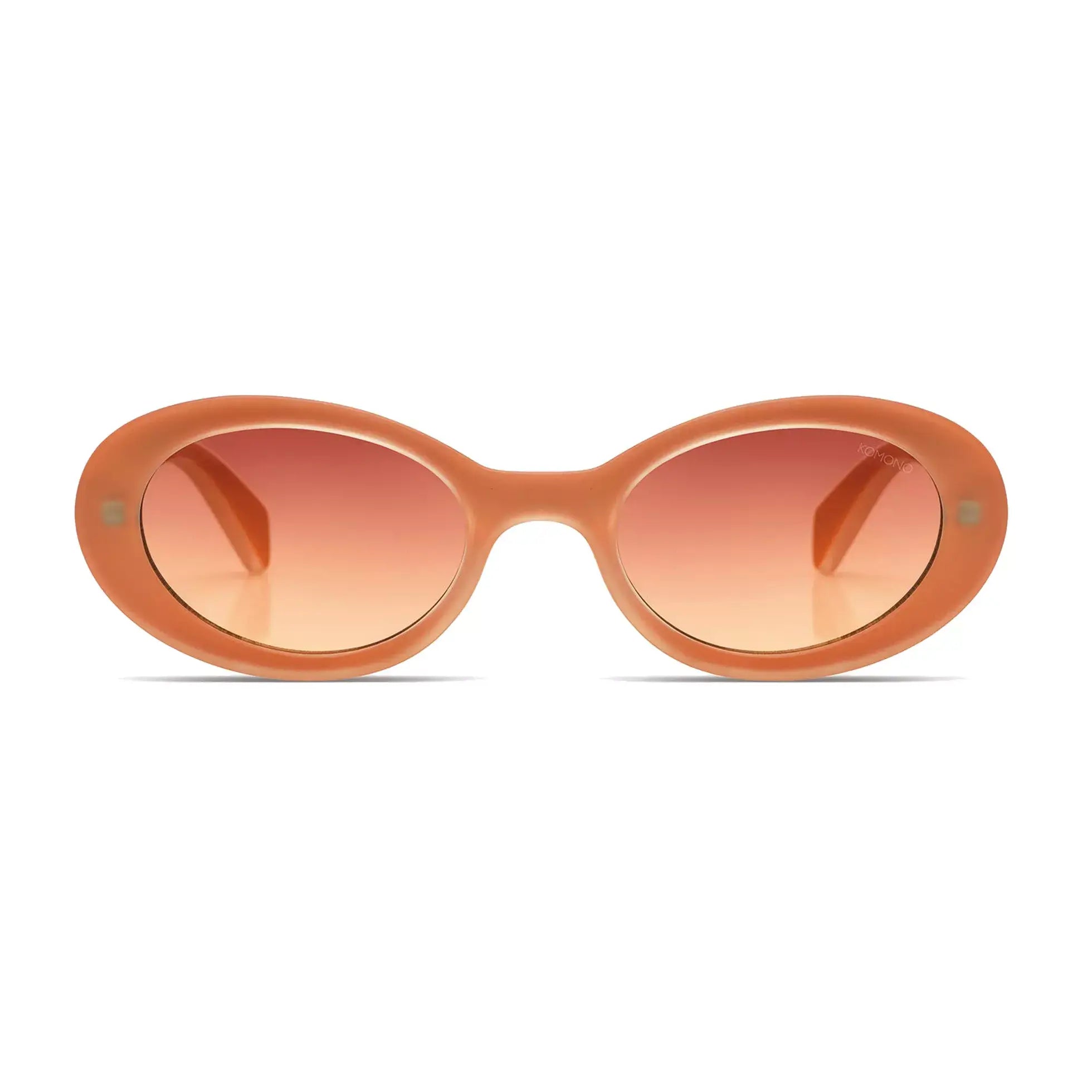 Ana Velvet Coral Sunglasses with gradient rose lenses and eco-friendly frame, UV 400 protection, stylish unisex design.