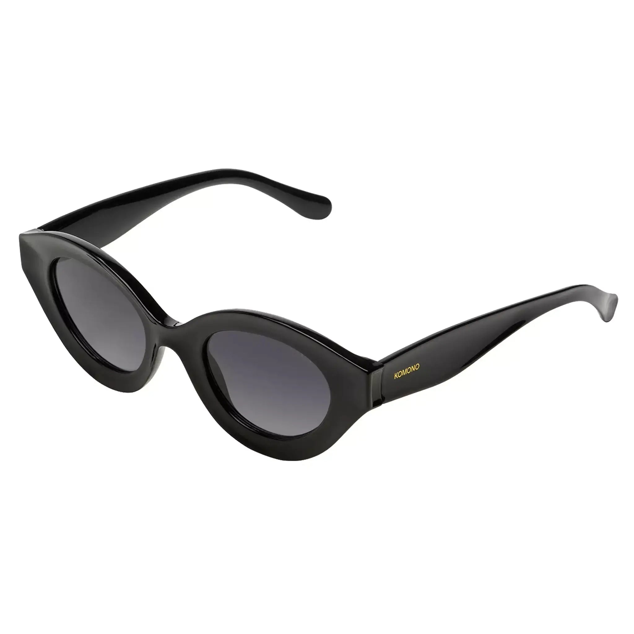 Grace Black Glossy Sunglasses with gradient smoke lenses and eco-made bio nylon frame