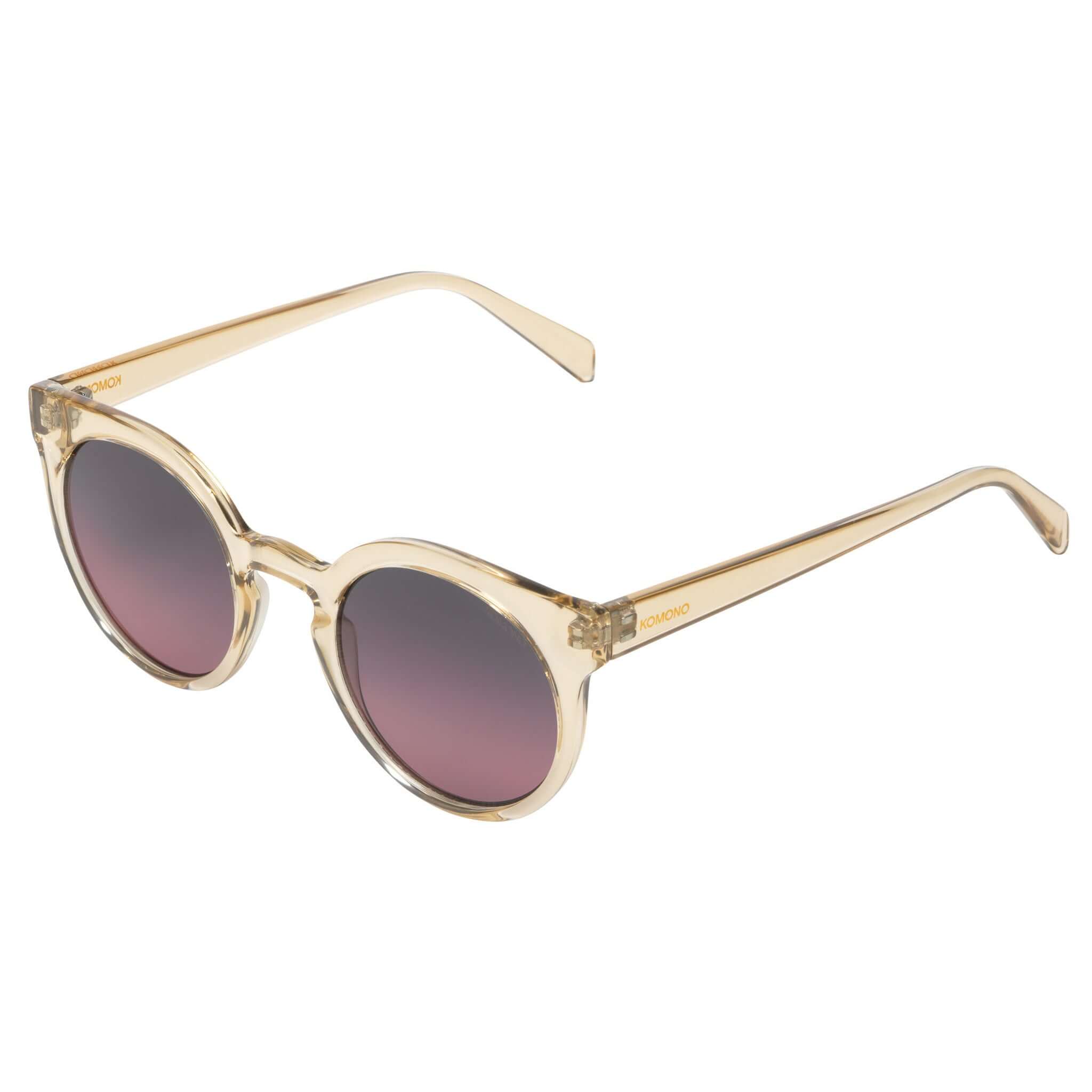 Lulu Red Sands Sunglasses featuring a clear frame and gradient lenses.