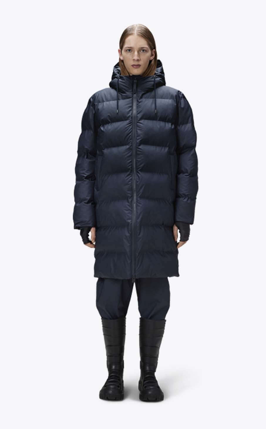 Rains Alta Long Puffer Jacket Navy_2
