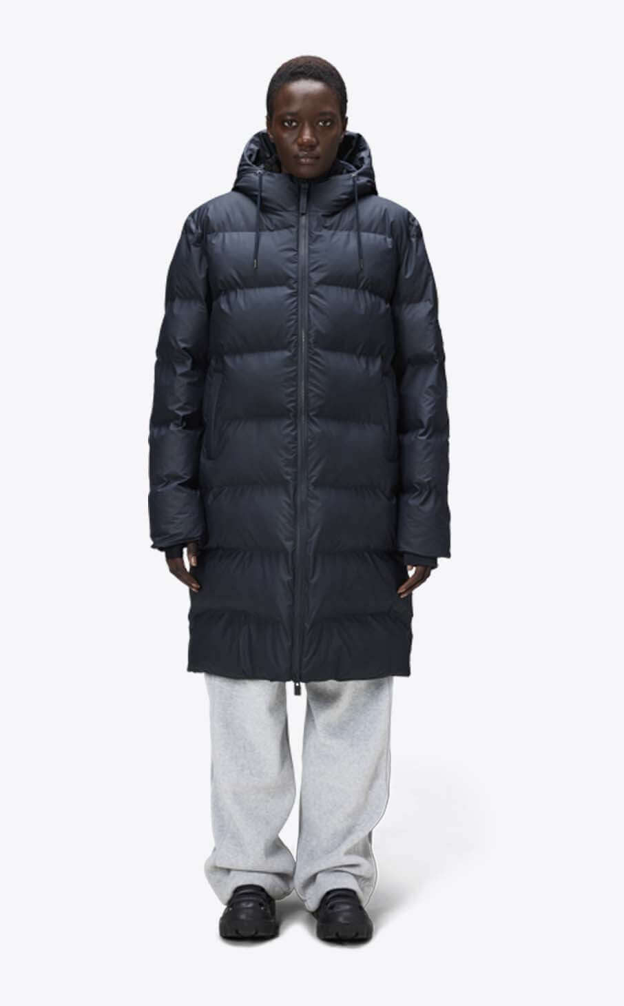 Rains Alta Long Puffer Jacket Navy_4